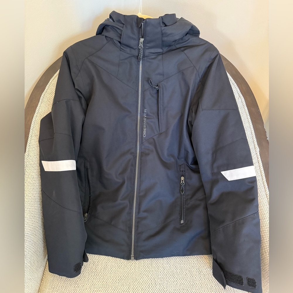 Obermeyer Black Teen Boys Ski Jacket Sz 14/16